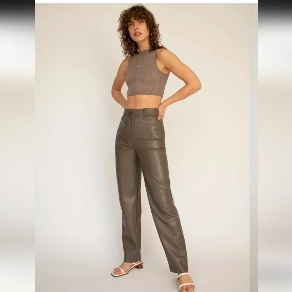 039 . Wilfred Funk Pant Faux Leather High Rise Size 6 - Picture 1 of 12